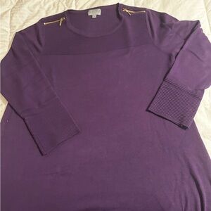 Joseph Purple Ribbed Knit Top